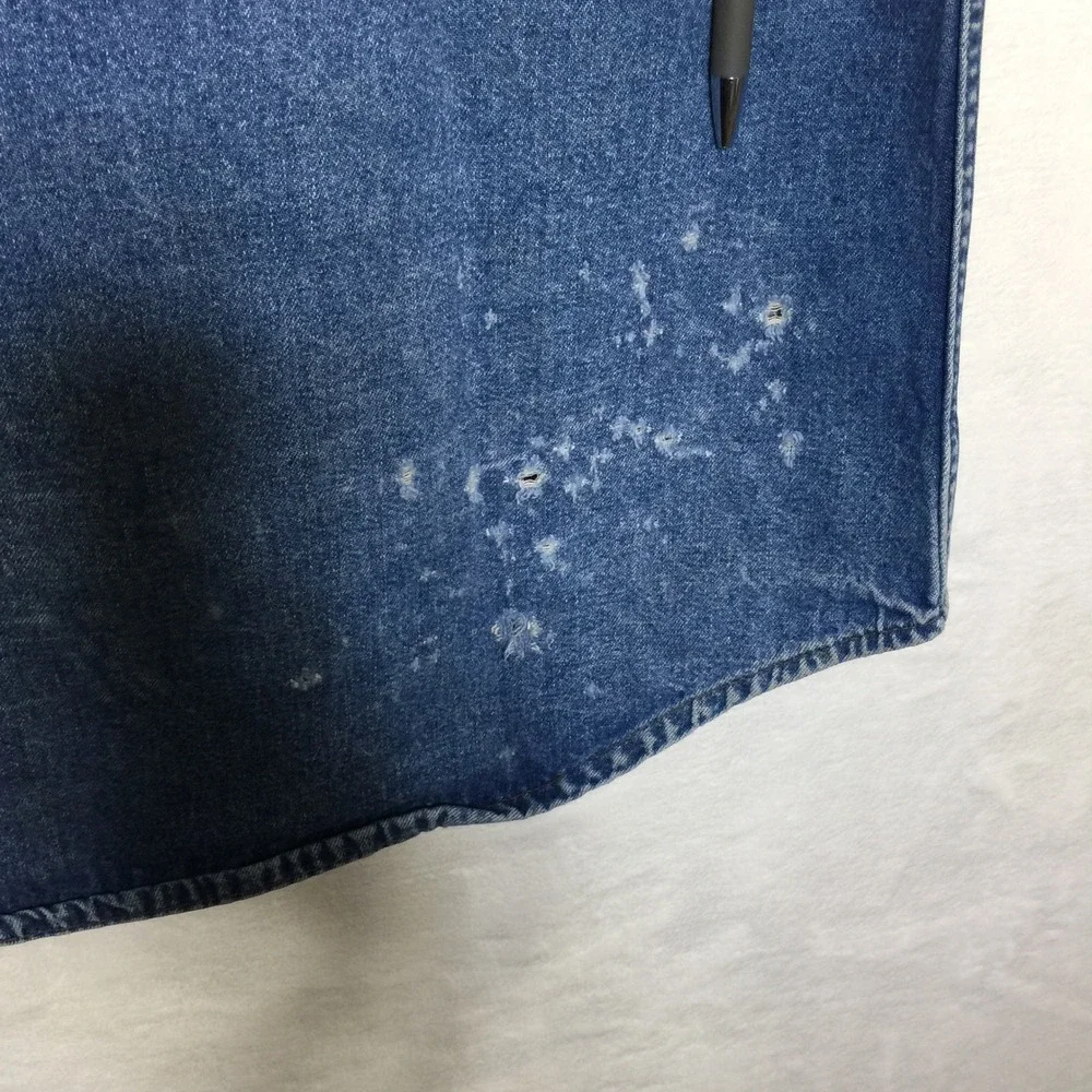 Carhartt‎ VTG Distressed Denim Pearl Snap Vest Sleeveless Jean Cowboy
